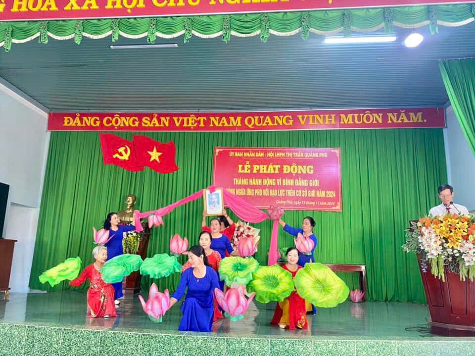 UBND PHỐI HỢP HỘI LHPN THỊ TRẤN QUẢNG PHÚ TỔ CHỨC LỄ PHÁT ĐỘNG THÁNG HÀNH ĐỒNG VÌ BÌNH ĐẲNG GIỚI VÀ PHÒNG, CHỐNG BẠO LỰC TRÊN CƠ SỞ GIỚI NĂM 2024