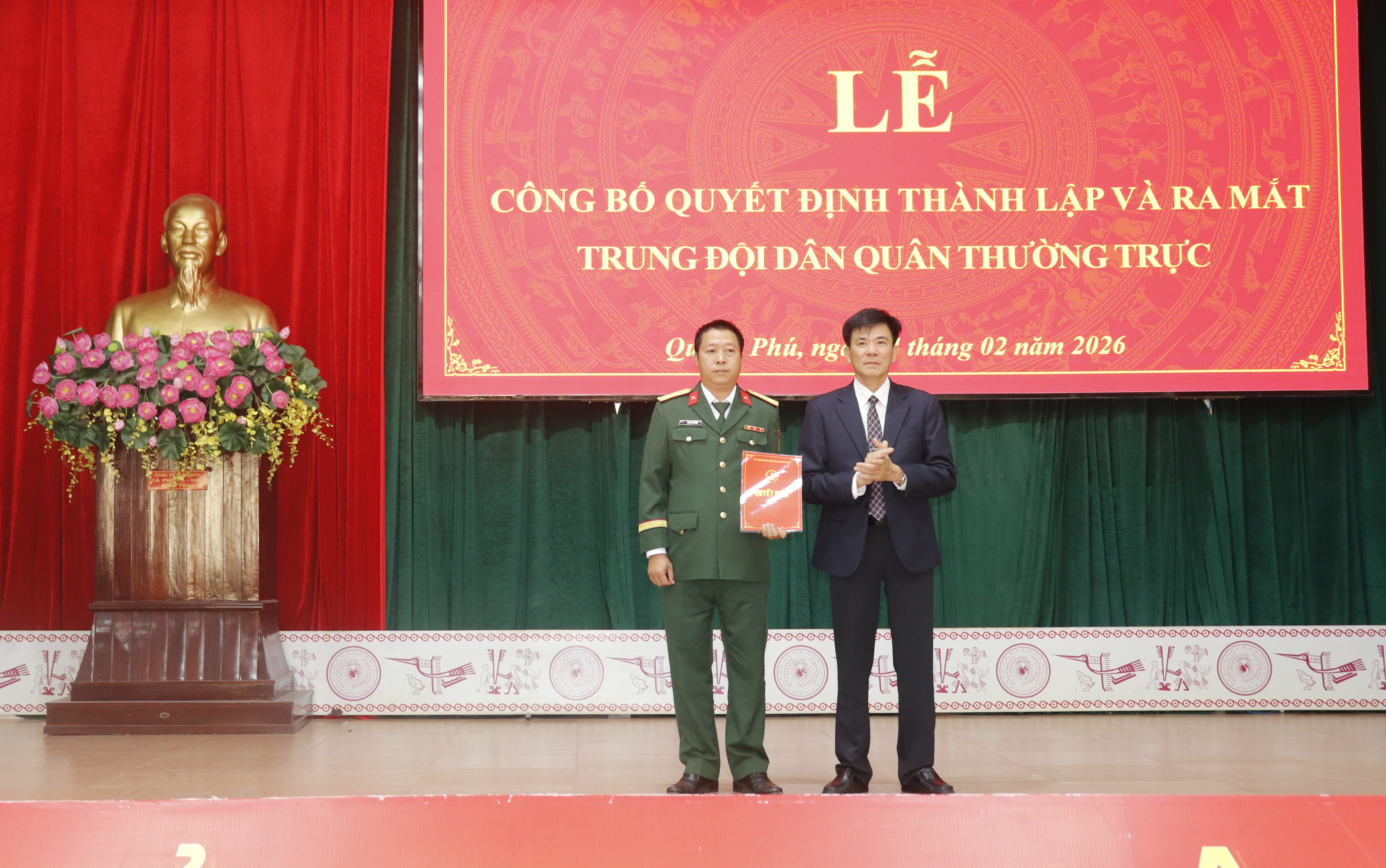 Xã Quảng Phú ra mắt Trung đội Dân quân thường trực