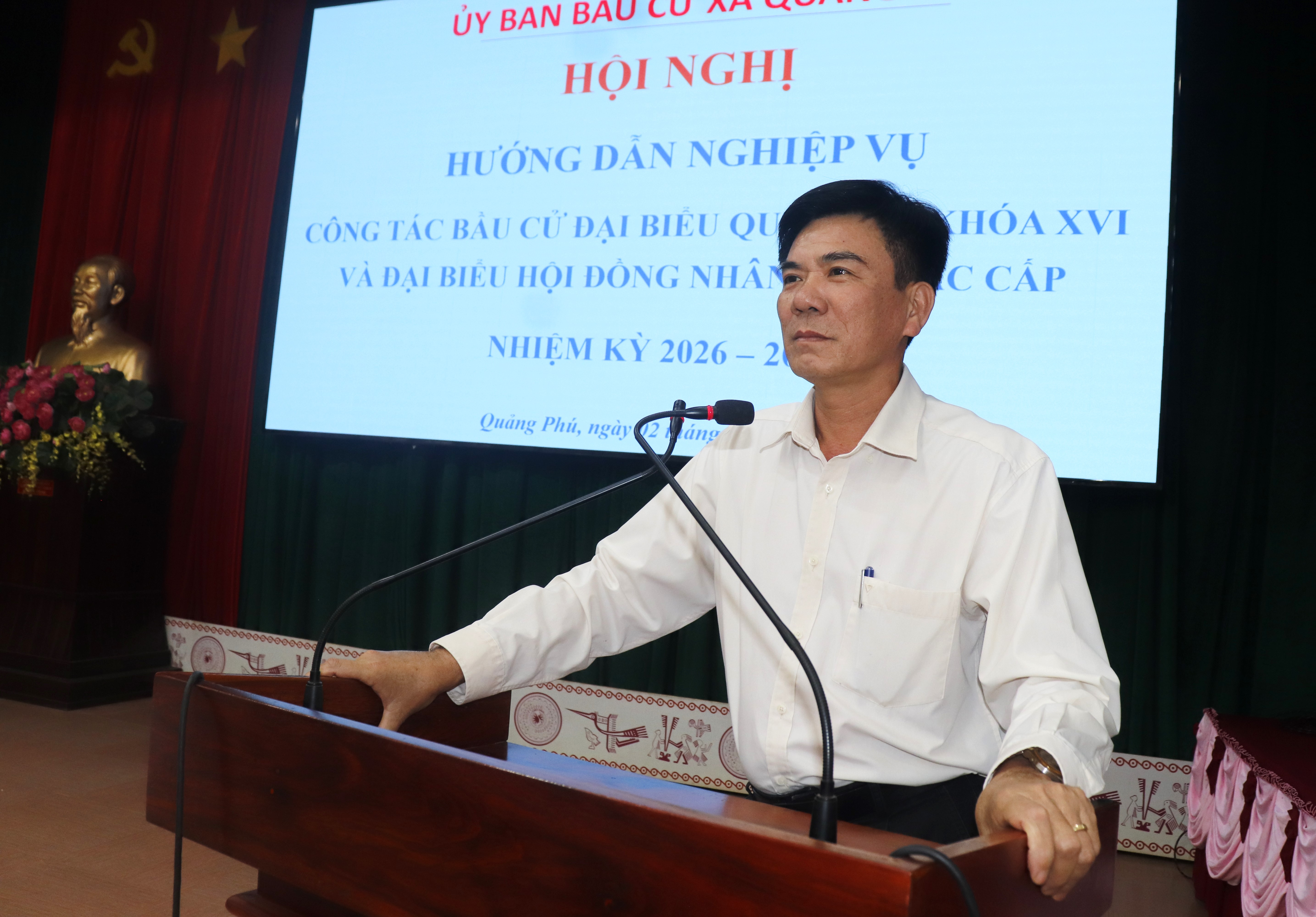 UBBC xã Quảng Phú tổ chức hội nghị tập huấn nghiệp vụ công tác bầu cử cho các Tổ bầu cử trên địa bàn xã Quảng Phú