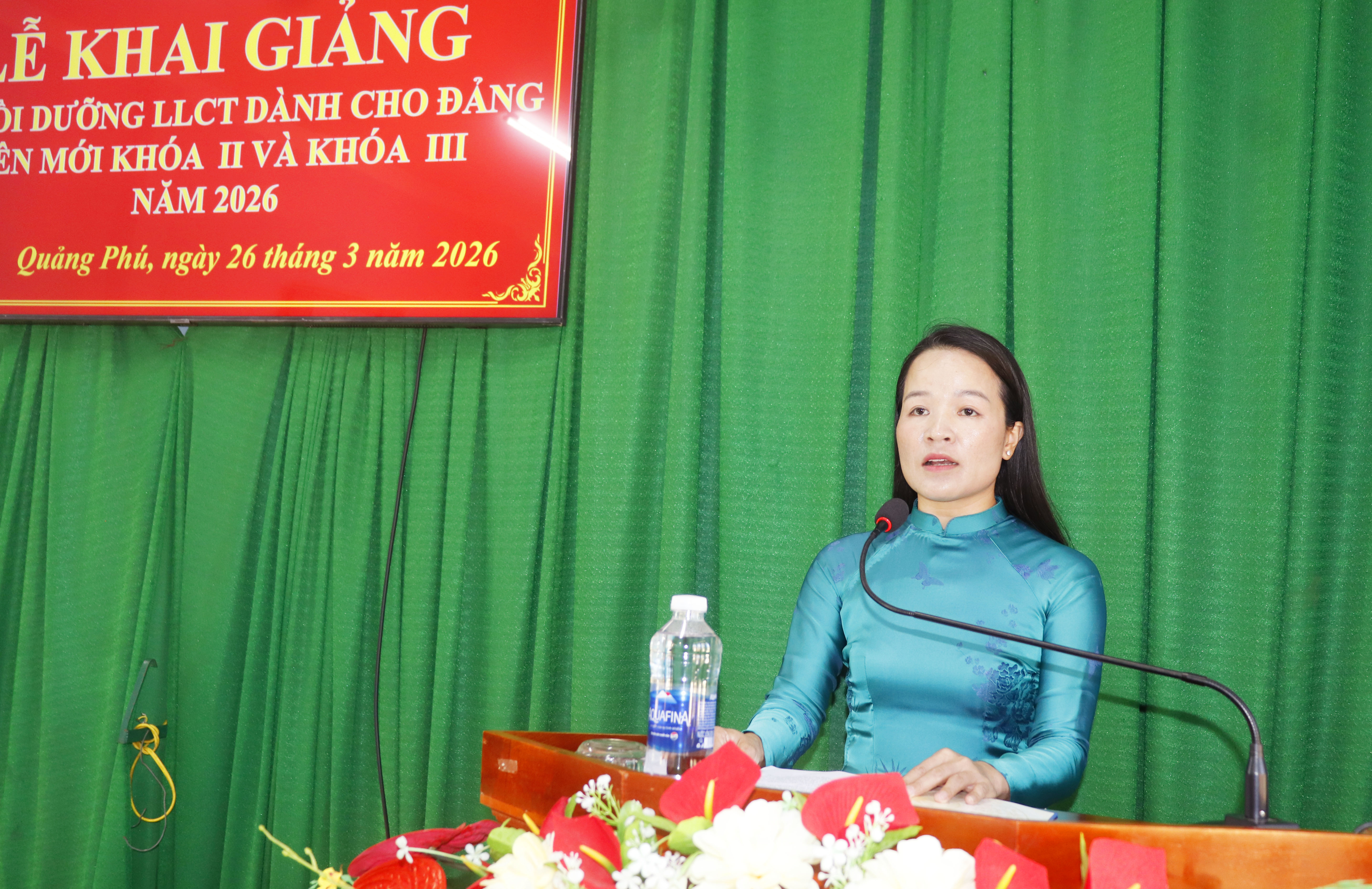 Trung tâm chính trị xã Quảng Phú tổ chức khai giảng lớp bồi dưỡng lý luận chính trị cho đảng viên mới khóa II năm 2026