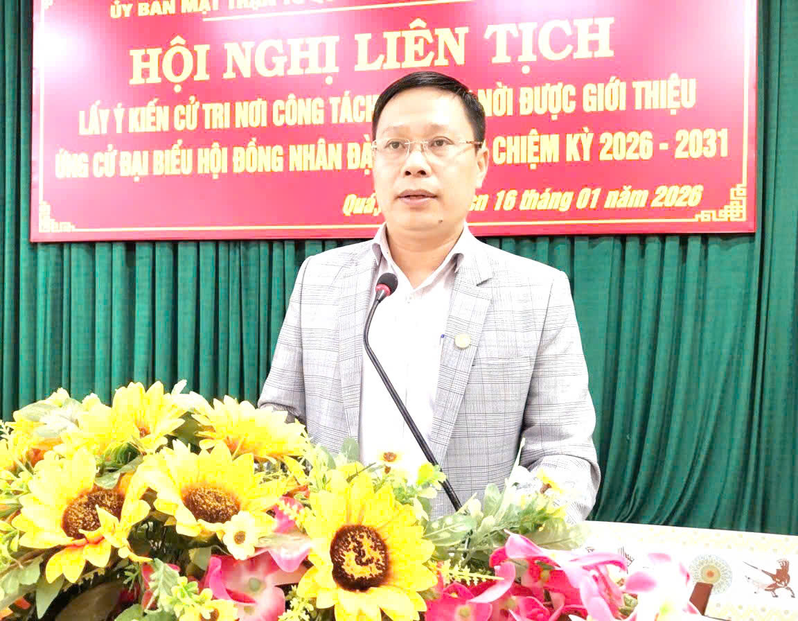 Xã Quảng Phú tổ chức hội nghị lấy ý kiến cử tri nơi công tác đối với người được giới thiệu ứng cử đại biểu HĐND các cấp