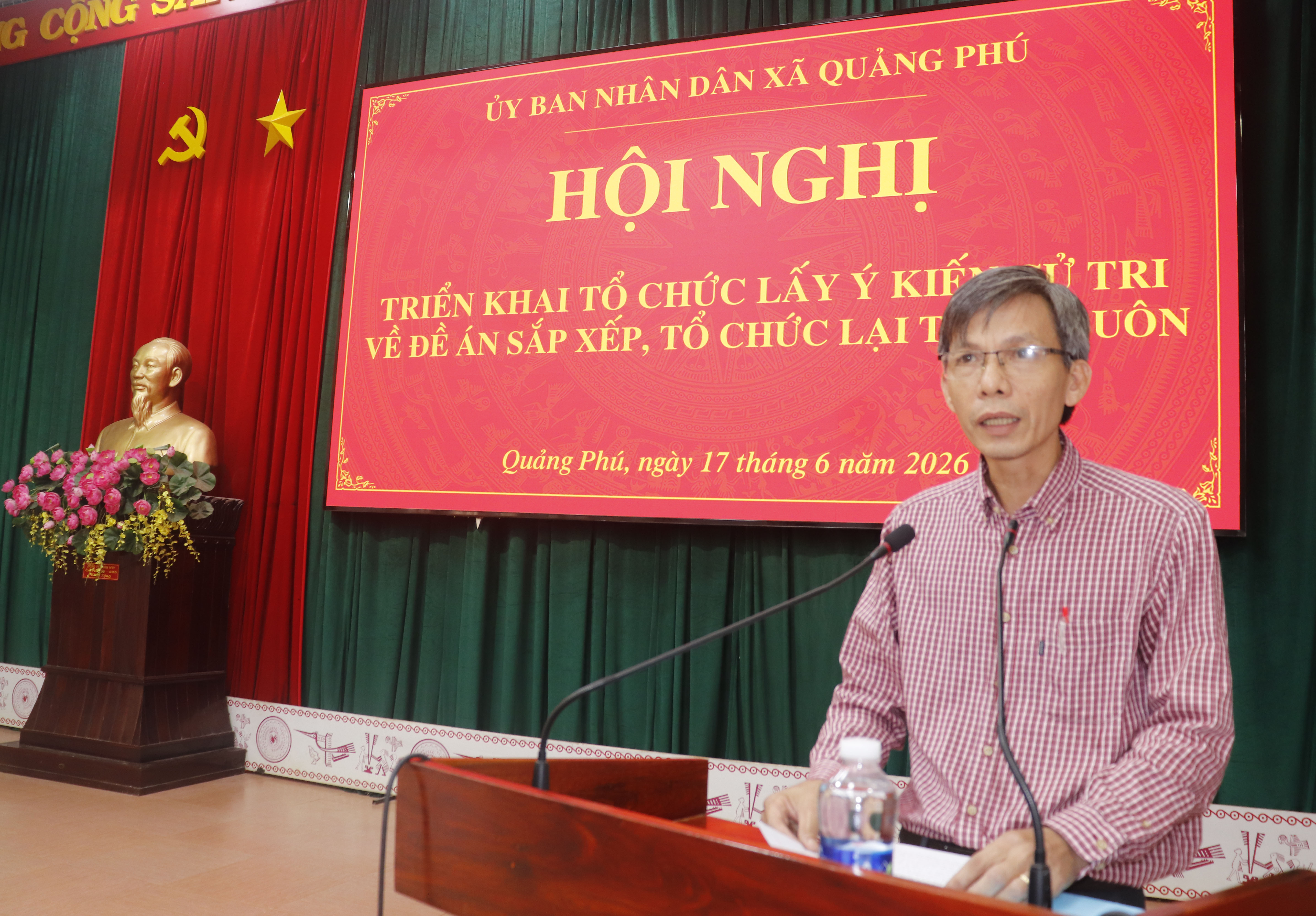 UBND xã Quảng Phú tổ chức Hội nghị triển khai lấy ý kiến cử tri về Đề án sắp xếp, tổ chức lại thôn, buôn trên địa bàn xã Quảng Phú