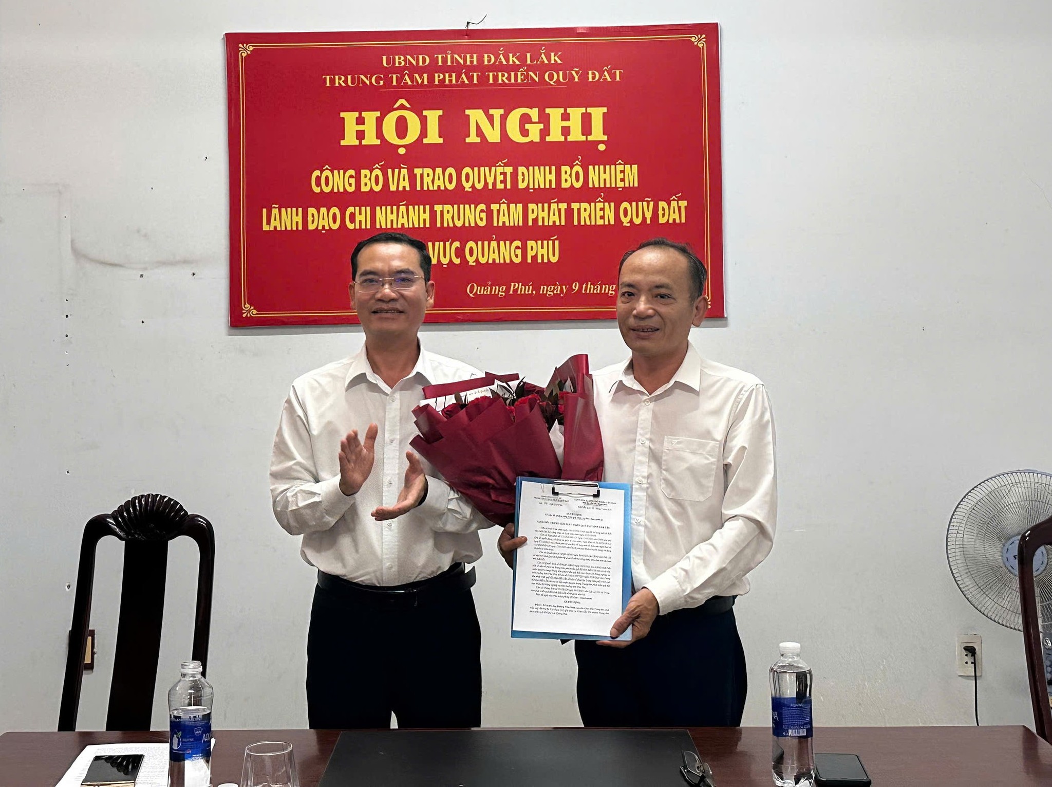 Hội nghị công bố và trao quyết định bổ nhiệm lãnh đạo Chi nhánh Trung tâm Phát triển Quỹ đất khu vực Quảng Phú